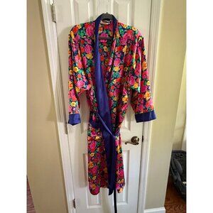 Vintage Victoria’s Secret Silky Robe Gold Label Floral Medium